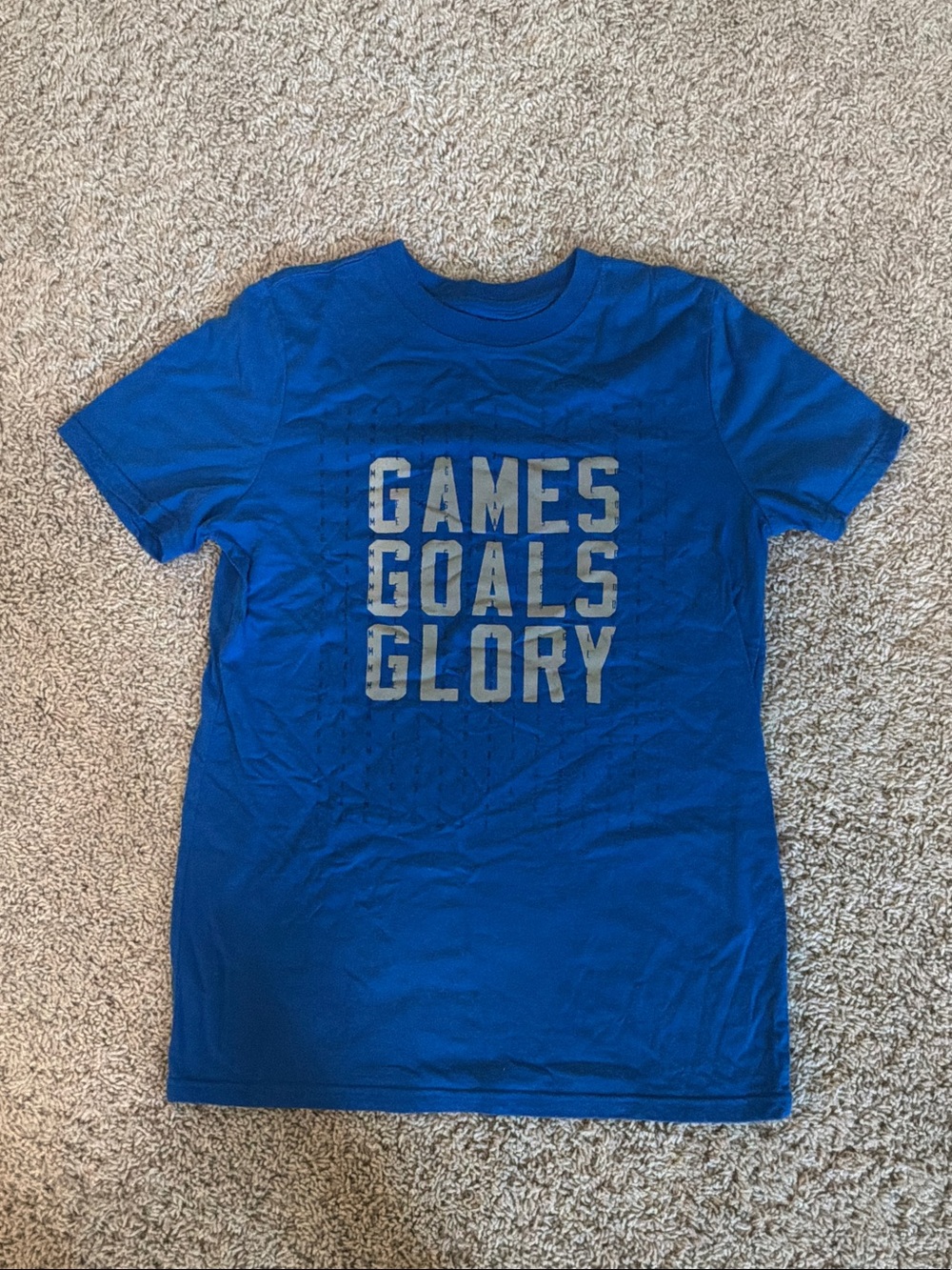 Xersion Games Goals Glory Blue Crew Neck Tee